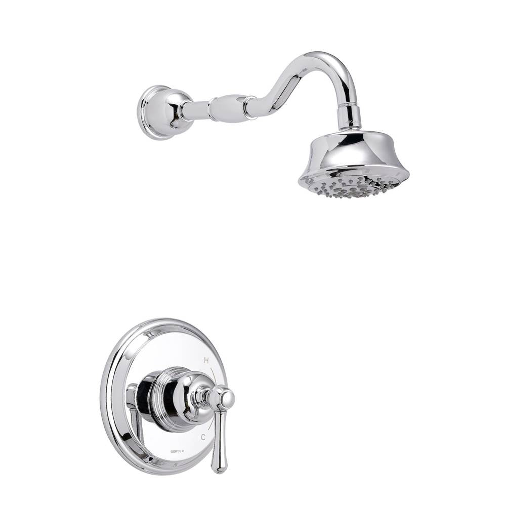 Gerber Plumbing - Opulence 1H Shower Only Trim Kit & Treysta Cartridge w/ 5 Function Showerhead 1.75gpm Chrome - Chrome