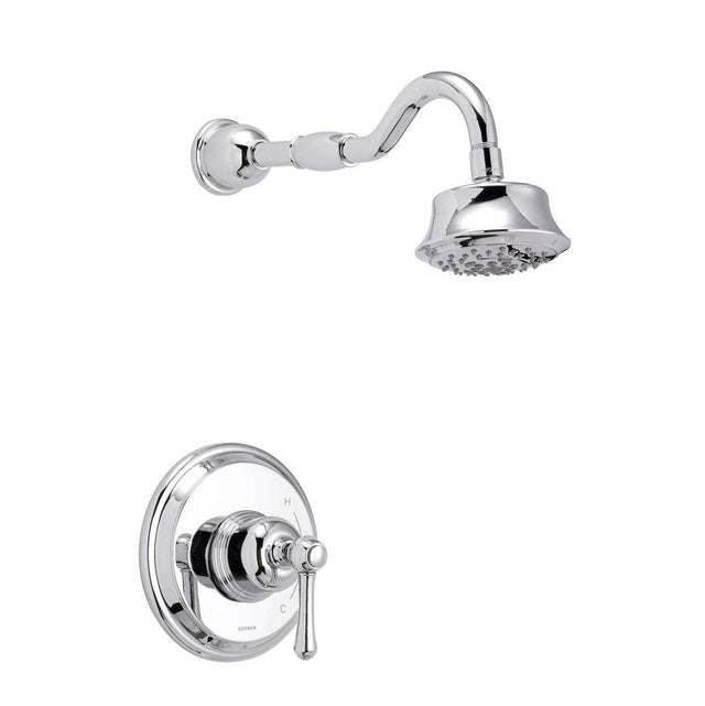 Gerber Plumbing - Opulence 1H Shower Only Trim Kit & Treysta Cartridge w/ 5 Function Showerhead 1.75gpm Chrome - Chrome