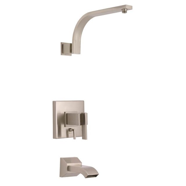 Gerber Plumbing - Sirius 1H Tub & Shower Trim Kit & Treysta Cartridge w/ Diverter on Valve Less Showerhead Brushed Nickel - Brushed Nickel