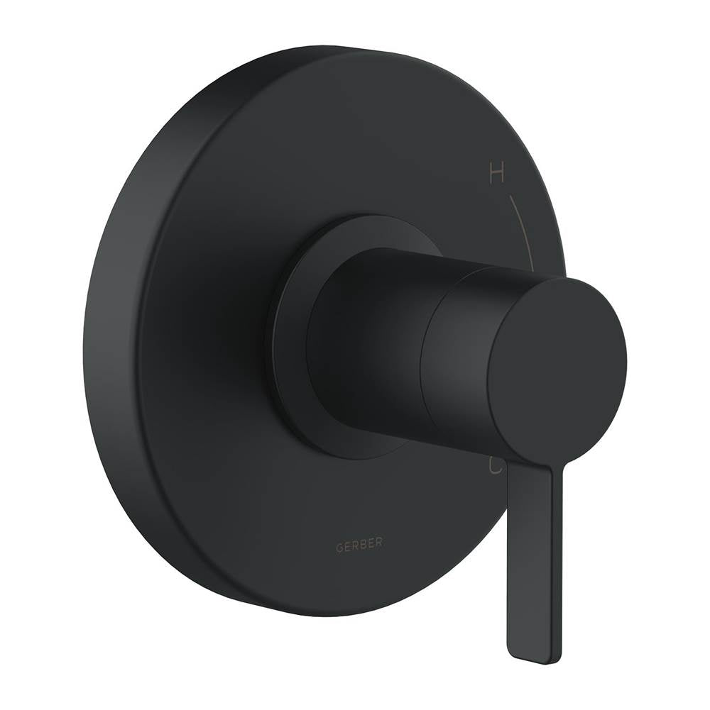 Gerber Plumbing - Amalfi 1H Pressure Balance Trim Kit & Treysta Cartridge for Valve Only Satin Black - Satin Black
