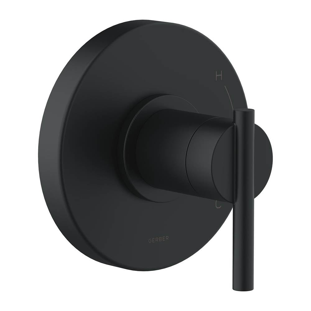 Gerber Plumbing - Parma 1H Pressure Balance Trim Kit & Treysta Cartridge for Valve Only Satin Black - Satin Black