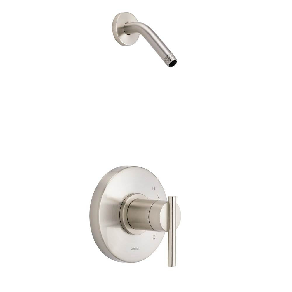 Gerber Plumbing - Parma 1H Shower Only Trim Kit & Treysta Cartridge Less Showerhead Brushed Nickel - Brushed Nickel