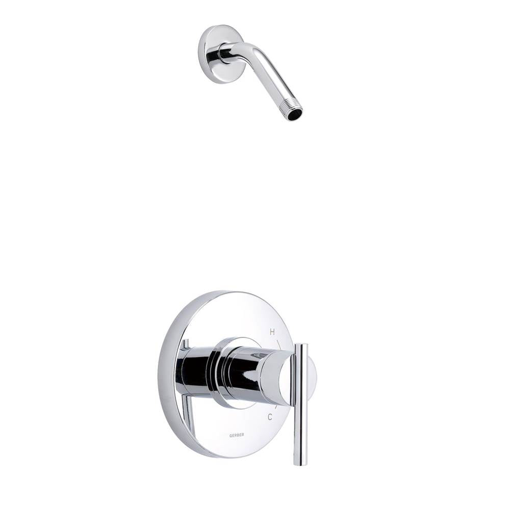 Gerber Plumbing - Parma 1H Shower Only Trim Kit & Treysta Cartridge Less Showerhead Chrome - Chrome