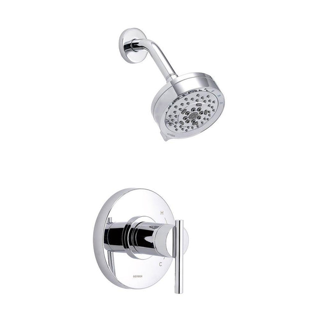Gerber Plumbing - Parma 1H Shower Only Trim Kit & Treysta Cartridge w/ 5 Function Showerhead 1.75gpm Chrome - Chrome