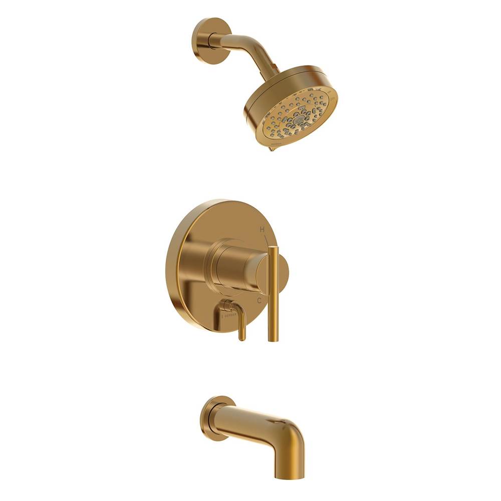 Gerber Plumbing - Parma 1H Tub & Shower Trim Kit & Treysta Cartridge w/ Diverter on Valve & 5 Function Showerhead 1.75gpm Brushed Bronze - Brushed Bronze