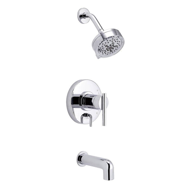 Gerber Plumbing - Parma 1H Tub & Shower Trim Kit & Treysta Cartridge w/ Diverter on Valve & 5 Function Showerhead 2.0gpm Chrome - Chrome