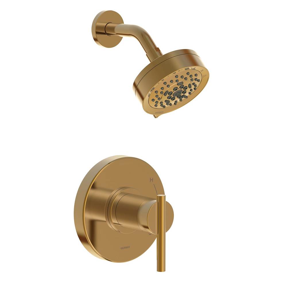 Gerber Plumbing - Parma 1H Shower Only Trim Kit & Treysta Cartridge w/ 5 Function Showerhead 1.75gpm Brushed Bronze - Brushed Bronze