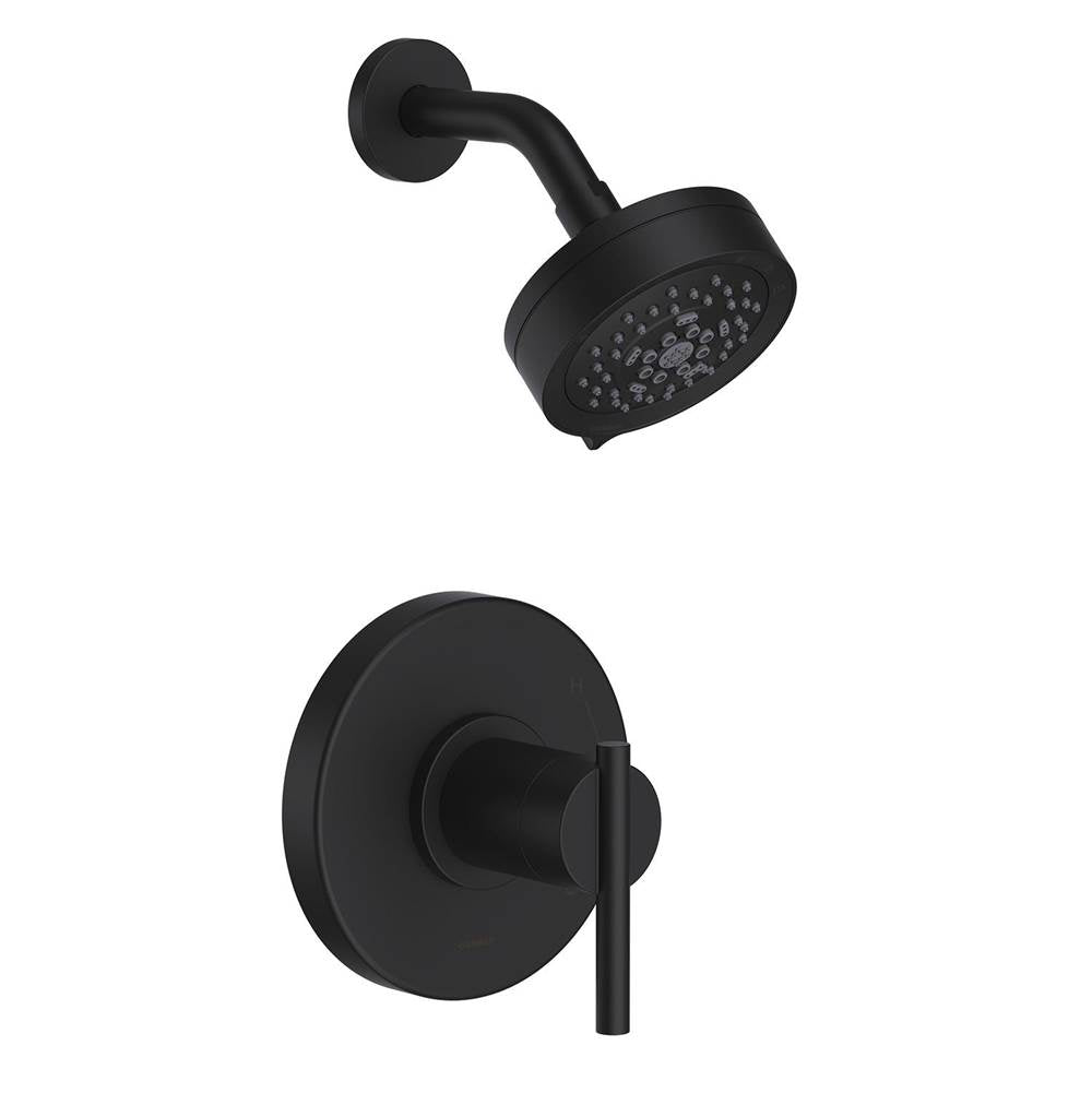 Gerber Plumbing - Parma 1H Shower Only Trim Kit & Treysta Cartridge w/ 5 Function Showerhead 1.75gpm Satin Black - Satin Black