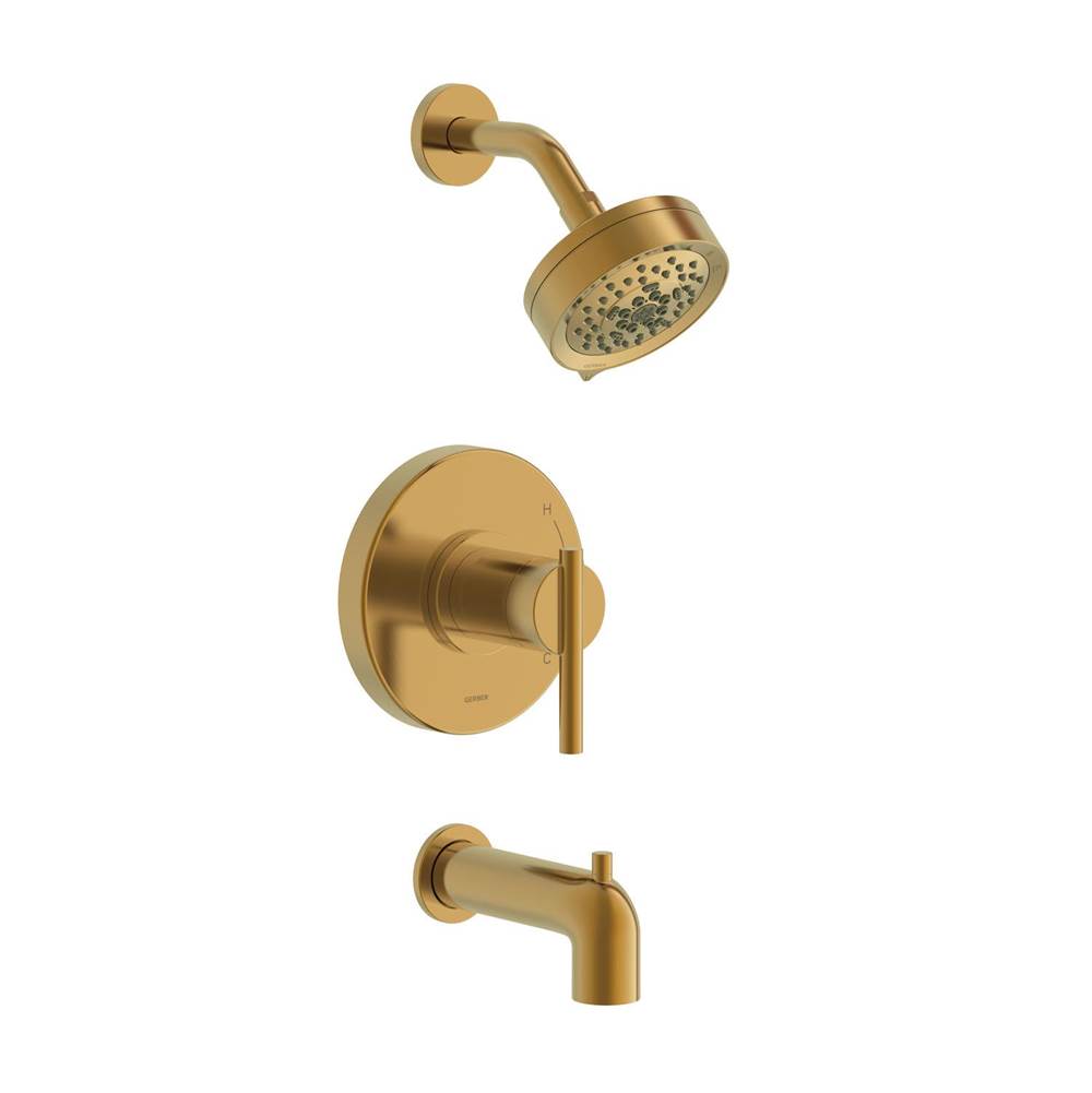 Gerber Plumbing - Parma 1H Tub & Shower Trim Kit & Treysta Cartridge W/ Diverter On Tub Spout & 5 Function Showerhead 1.75gpm Brushed Bronze - Brushed Bronze