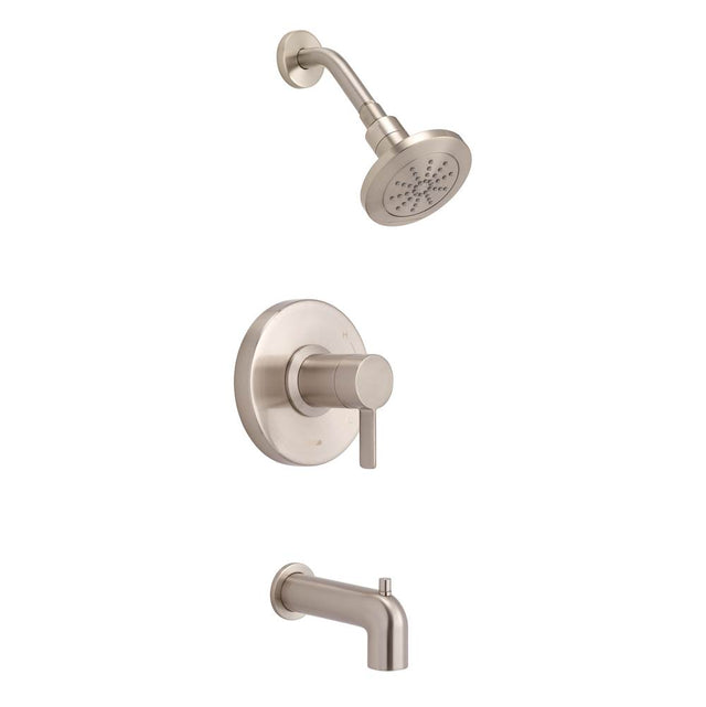 Gerber Plumbing - Amalfi 1H Tub & Shower Trim Kit & Treysta Cartridge w/ Diverter on Spout 2.0gpm Brushed Nickel - Brushed Nickel