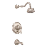 Gerber Plumbing - Opulence 1H Tub & Shower Trim Kit & Treysta Cartridge w/ Diverter on Valve & 5 Function Showerhead 2.0gpm Brushed Nickel - Brushed Nickel