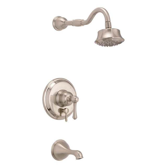 Gerber Plumbing - Opulence 1H Tub & Shower Trim Kit & Treysta Cartridge w/ Diverter on Valve & 5 Function Showerhead 2.0gpm Brushed Nickel - Brushed Nickel