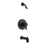 Gerber Plumbing - Amalfi 1H Tub & Shower Trim Kit & Treysta Cartridge w/ Diverter on Spout Less Showerhead Satin Black - Satin Black