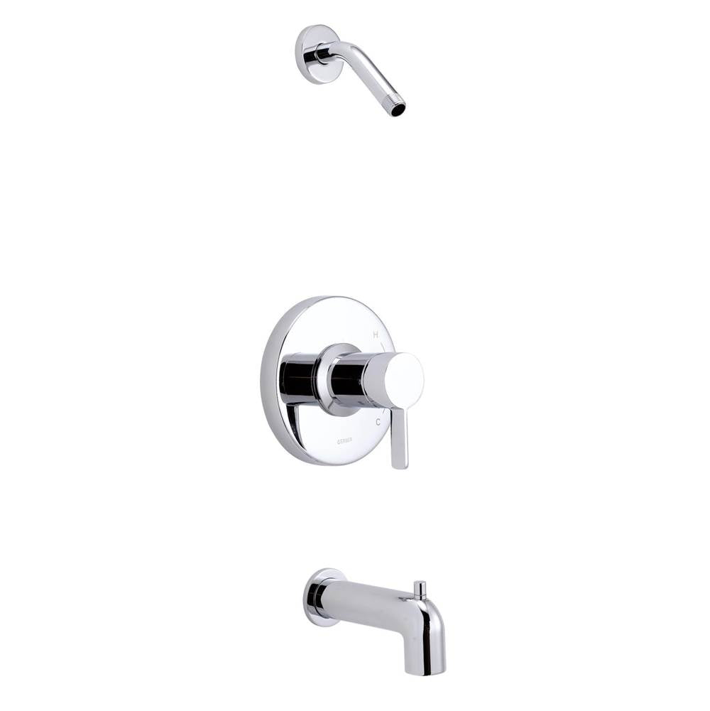 Gerber Plumbing - Amalfi 1H Tub & Shower Trim Kit & Treysta Cartridge w/ Diverter on Spout Less Showerhead Chrome - Chrome