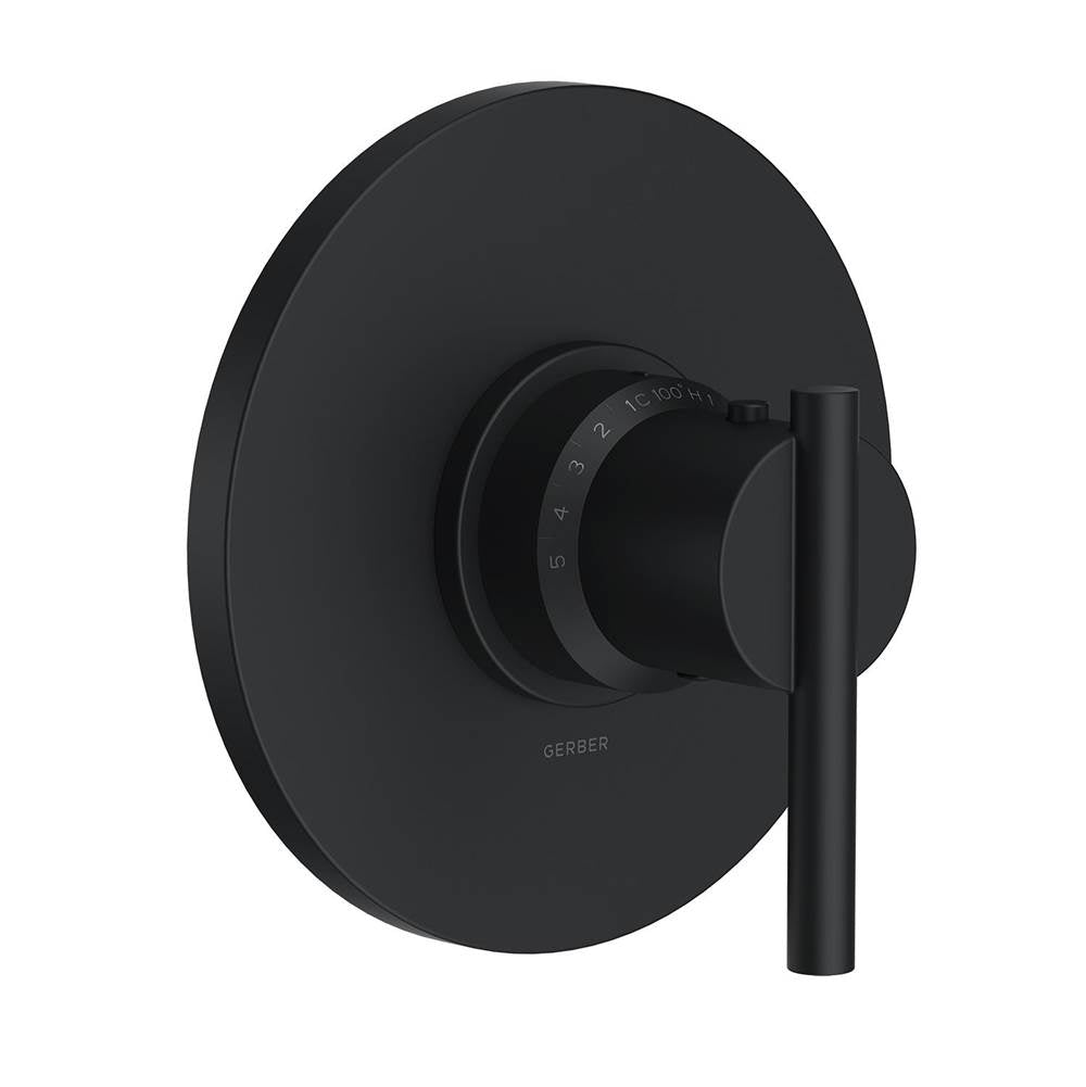 Gerber Plumbing - Parma 1H 3/4'' Thermostatic Valve Trim Kit Satin Black - Satin Black