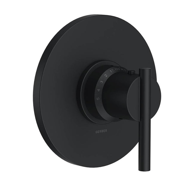 Gerber Plumbing - Parma 1H 3/4'' Thermostatic Valve Trim Kit Satin Black - Satin Black