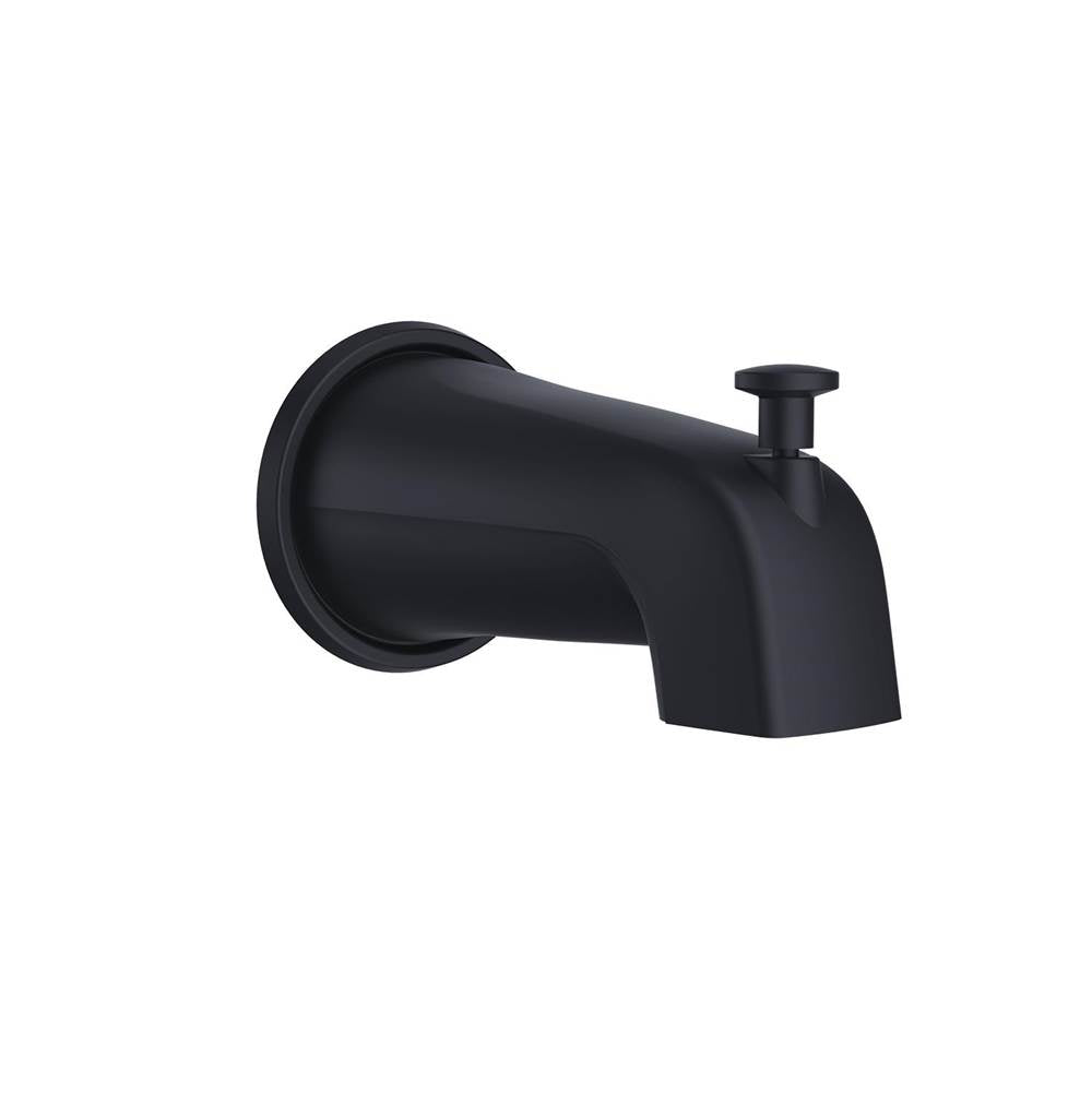 Gerber Plumbing - 5 1/2'' Wall Mount Tub Spout with Diverter Satin Black - Satin Black