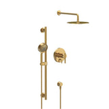 Gerber Plumbing - Parma Pressure Balance Shower Trim with Parma 5 Function Hand Shower & Drench 10'' Showerhead & Versa Slide Bar Kit Brushed Bronze - Brushed Bronze