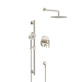 Gerber Plumbing - Parma Pressure Balance Shower Trim with Parma 5 Function Hand Shower & Drench 10'' Showerhead & Versa Slide Bar Kit Brushed Nickel - Brushed Nickel