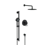 Gerber Plumbing - Parma Pressure Balance Shower Trim with Parma 5 Function Hand Shower & Drench 10'' Showerhead & Versa Slide Bar Kit Satin Black - Satin Black