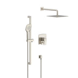 Gerber Plumbing - Tribune Pressure Balance Shower Trim with 3 Function Hand Shower & Drench 10'' Showerhead & Versa Slide Bar Kit Brushed Nickel - Brushed Nickel