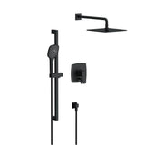 Gerber Plumbing - Tribune Pressure Balance Shower Trim with 3 Function Hand Shower & Drench 10'' Showerhead & Versa Slide Bar Kit Satin Black - Satin Black