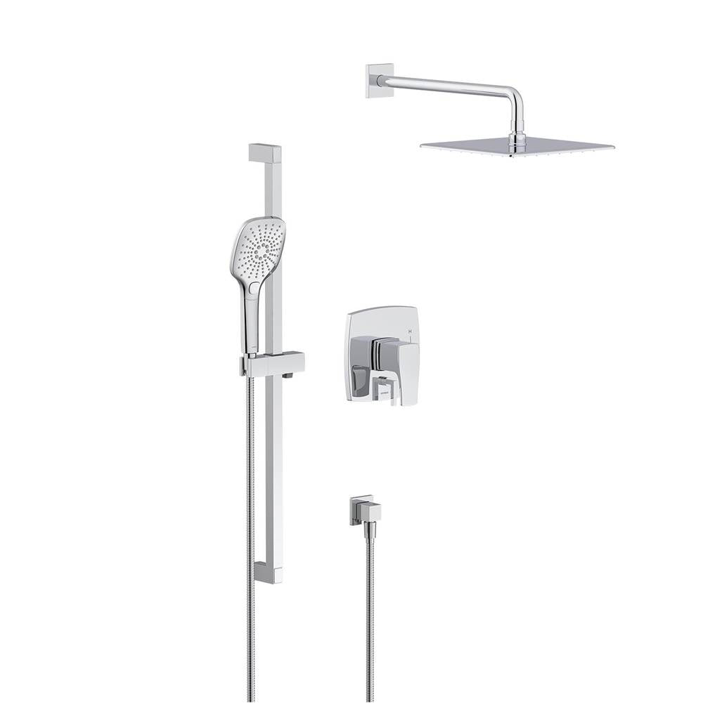 Gerber Plumbing - Tribune Pressure Balance Shower Trim with 3 Function Hand Shower & Drench 10'' Showerhead & Versa Slide Bar Kit Chrome - Chrome