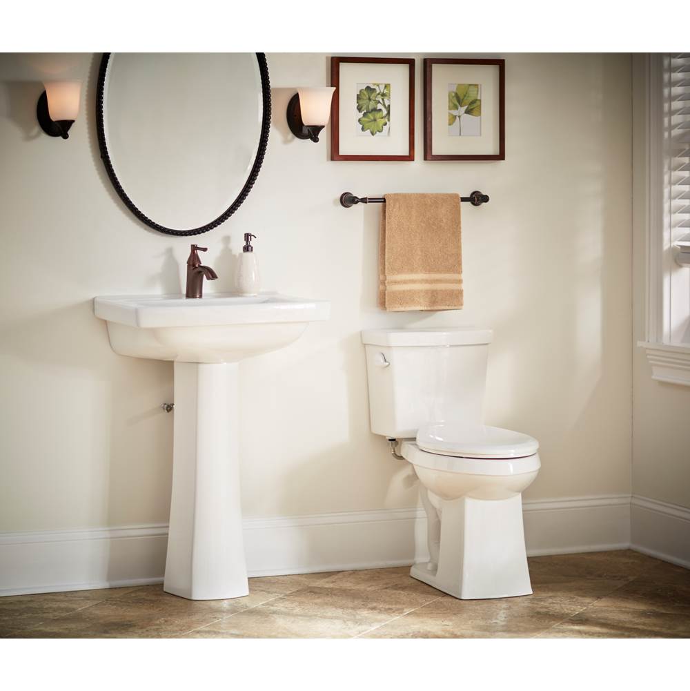 Burr Ridge 24'' Ped Top Single Hole White