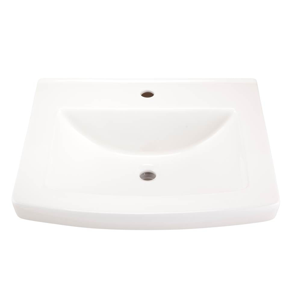 Burr Ridge 24'' Ped Top Single Hole White