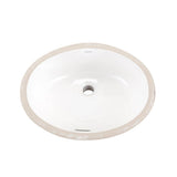 Luxoval Petite Undercounter Lav with Front Overflow 18.25''X15'' White