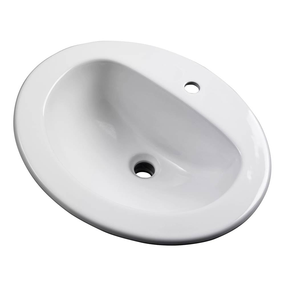 Gerber Plumbing - Maxwell S-Rim Lav 20''X17''Oval 1-Hole in Trapezoid Carton White - White