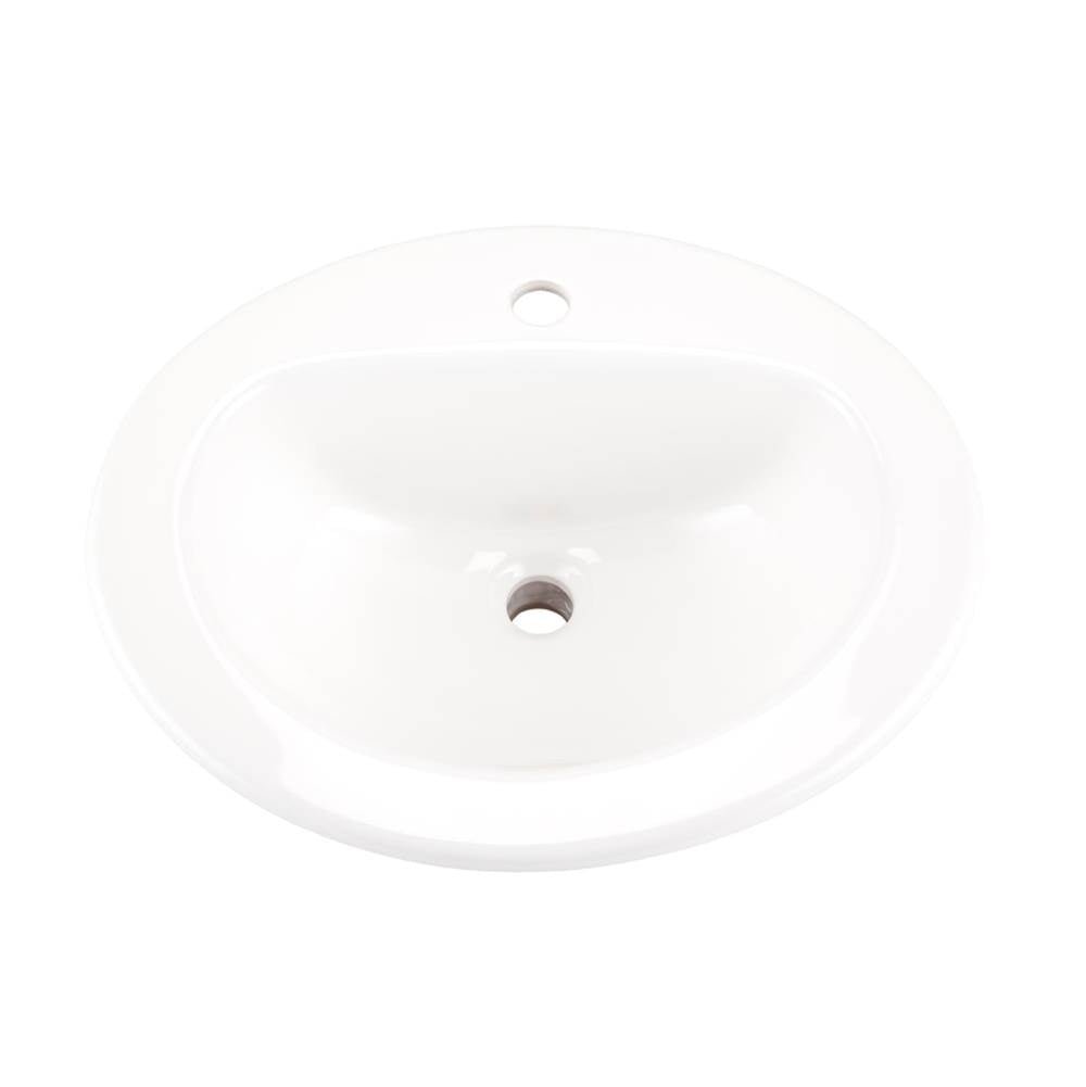 Maxwell S-Rim Lav 20''X17''Oval 1-Hole in Trapezoid Carton White