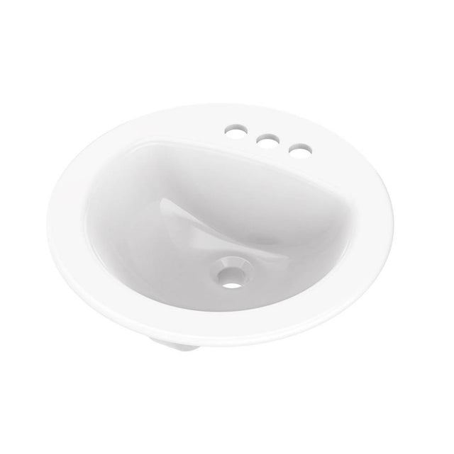 Gerber Plumbing - Maxwell S-Rim Lav 19''Round 4''CC in Trapezoid Carton White - White
