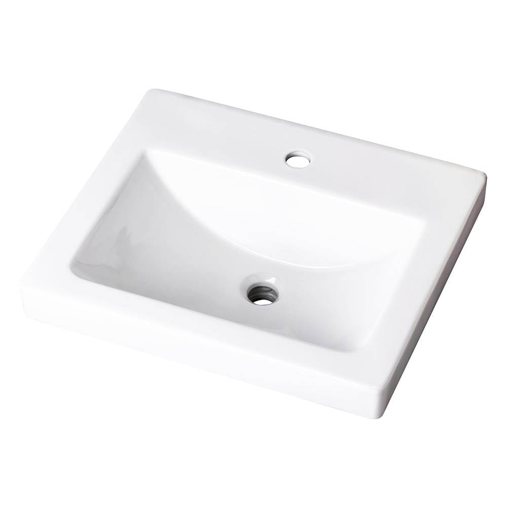 Gerber Plumbing - Wicker Park Countertop Lavatory 22-1/16''x17-3/4'' Rectangle with U-Shaped Basin - Single Hole White - White