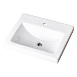 Gerber Plumbing - Wicker Park Countertop Lavatory 22-1/16''x17-3/4'' Rectangle with U-Shaped Basin - Single Hole White - White