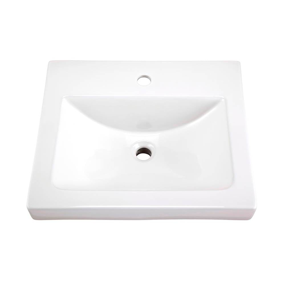 Wicker Park Countertop Lavatory 22-1/16''x17-3/4'' Rectangle with U-Shaped Basin - Single Hole White