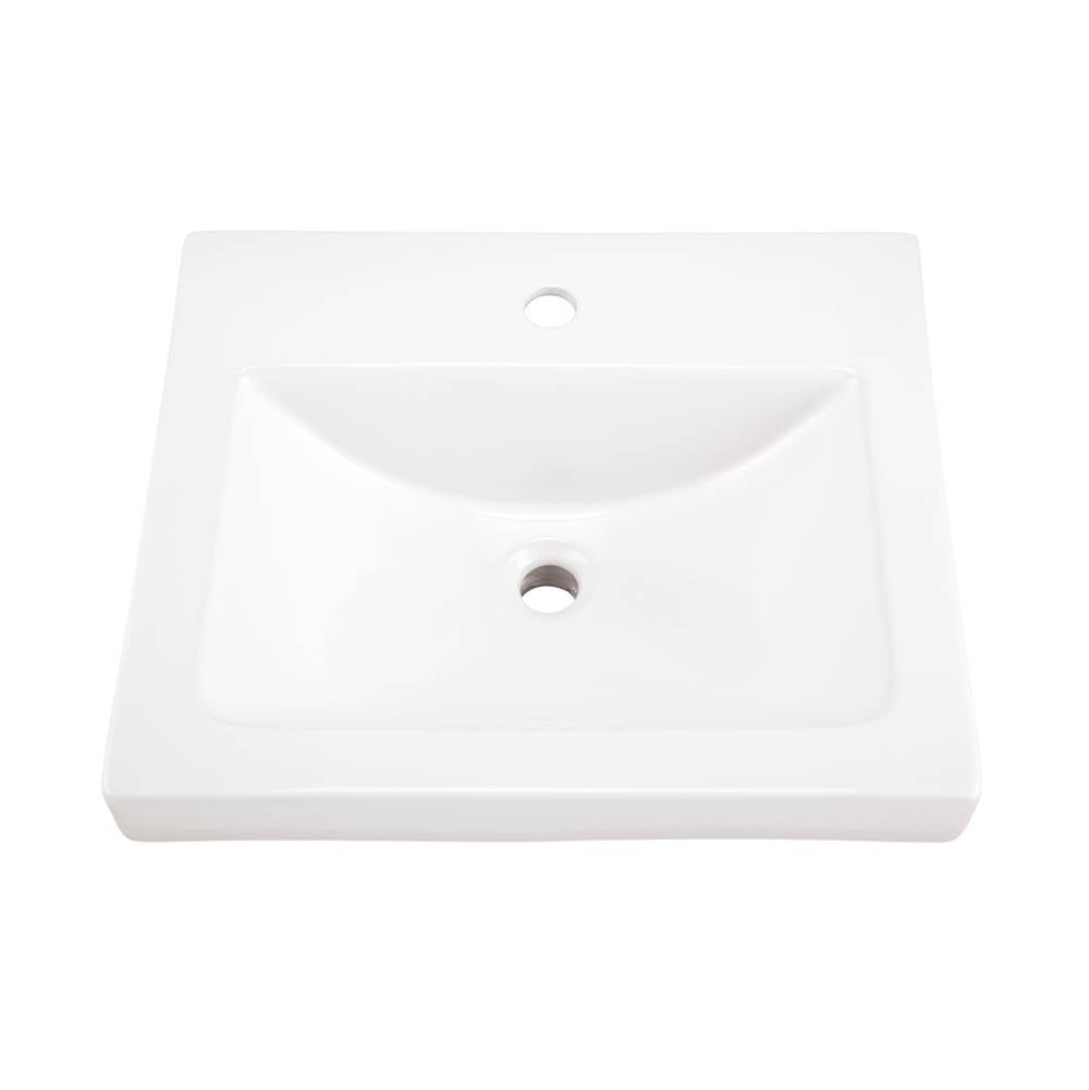 Wicker Park Countertop Lavatory 22-1/16''x17-3/4'' Rectangle with U-Shaped Basin - Single Hole White
