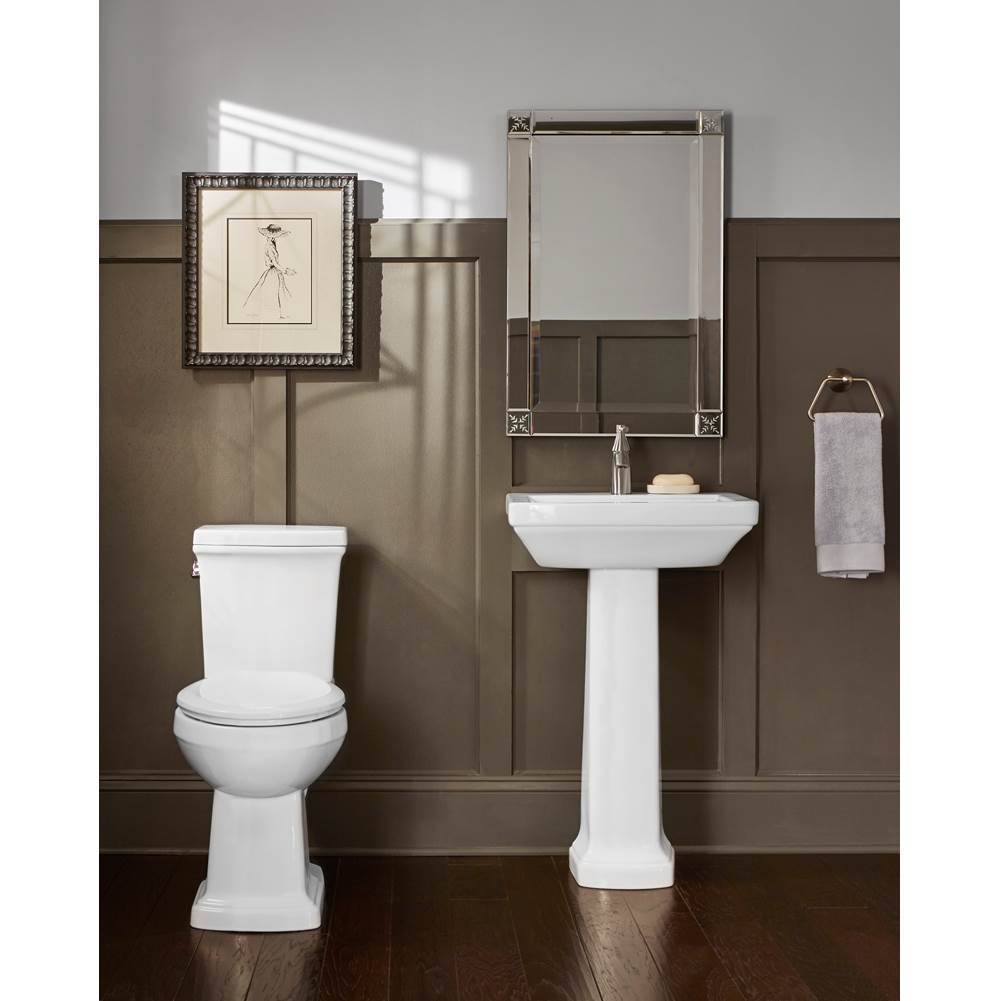 Hinsdale Petite Ped Top 21''x18'' Single Hole White