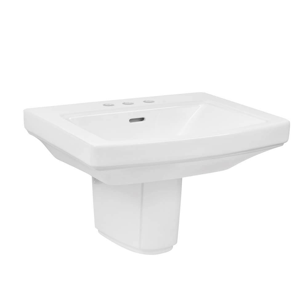 Hinsdale Petite Ped Top 21''x18'' Single Hole White