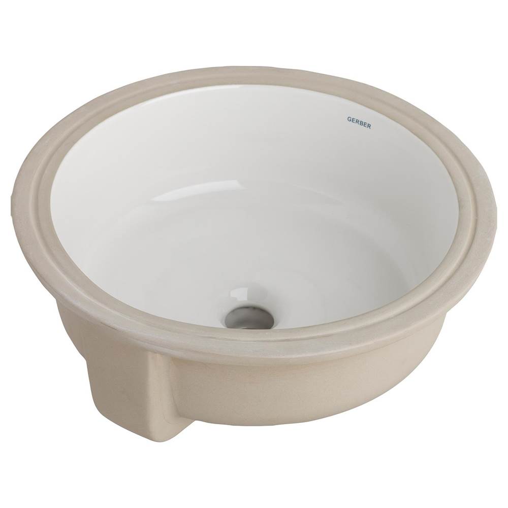 Gerber Plumbing - Luxoval Undercounter 16'' x 16'' Round Lav White - White