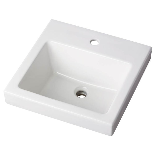 Gerber Plumbing - Wicker Park Countertop Lavatory 18''x18'' Square Single Hole White - White