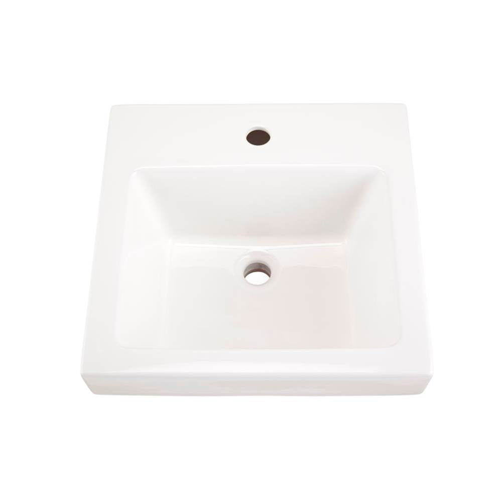 Wicker Park Countertop Lavatory 18''x18'' Square Single Hole White