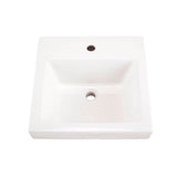 Wicker Park Countertop Lavatory 18''x18'' Square Single Hole White