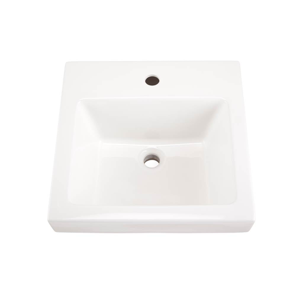 Wicker Park Countertop Lavatory 18''x18'' Square Single Hole White