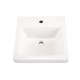 Wicker Park Countertop Lavatory 18''x18'' Square Single Hole White