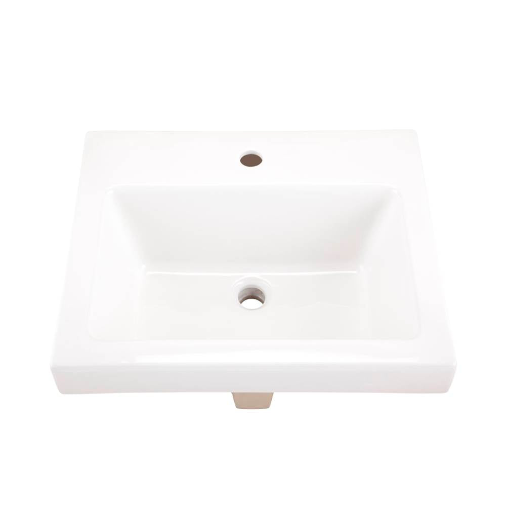 Wicker Park Countertop Lavatory 21''x18'' Rectangle Single Hole White