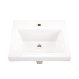 Wicker Park Countertop Lavatory 21''x18'' Rectangle Single Hole White