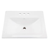 Wicker Park Countertop Lavatory 20-7/8''x17-3/4'' Rectangle with U-Shaped Basin - Low-Profile - 4''CC White