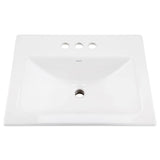 Wicker Park Countertop Lavatory 20-7/8''x17-3/4'' Rectangle with U-Shaped Basin - Low-Profile - 4''CC White