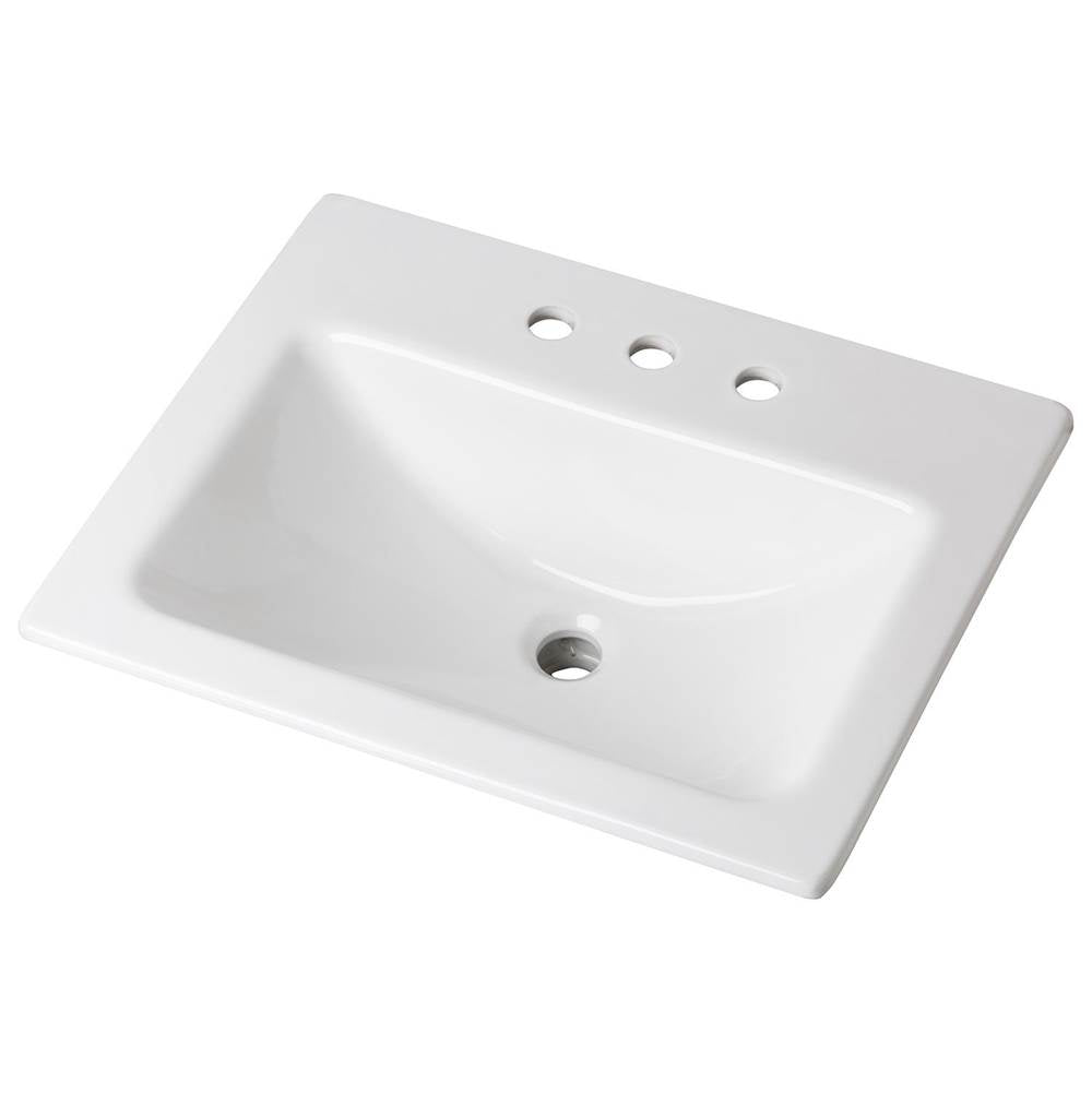 Gerber Plumbing - Wicker Park Countertop Lavatory 20-7/8''x17-3/4'' Rectangle with U-Shaped Basin - Low-Profile - 8''CC White - White